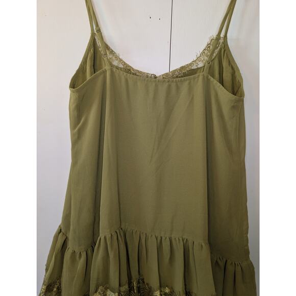 ASOS Cami Tiered Ruffle Mini Olive Dress Size 8 - Picture 16 of 16